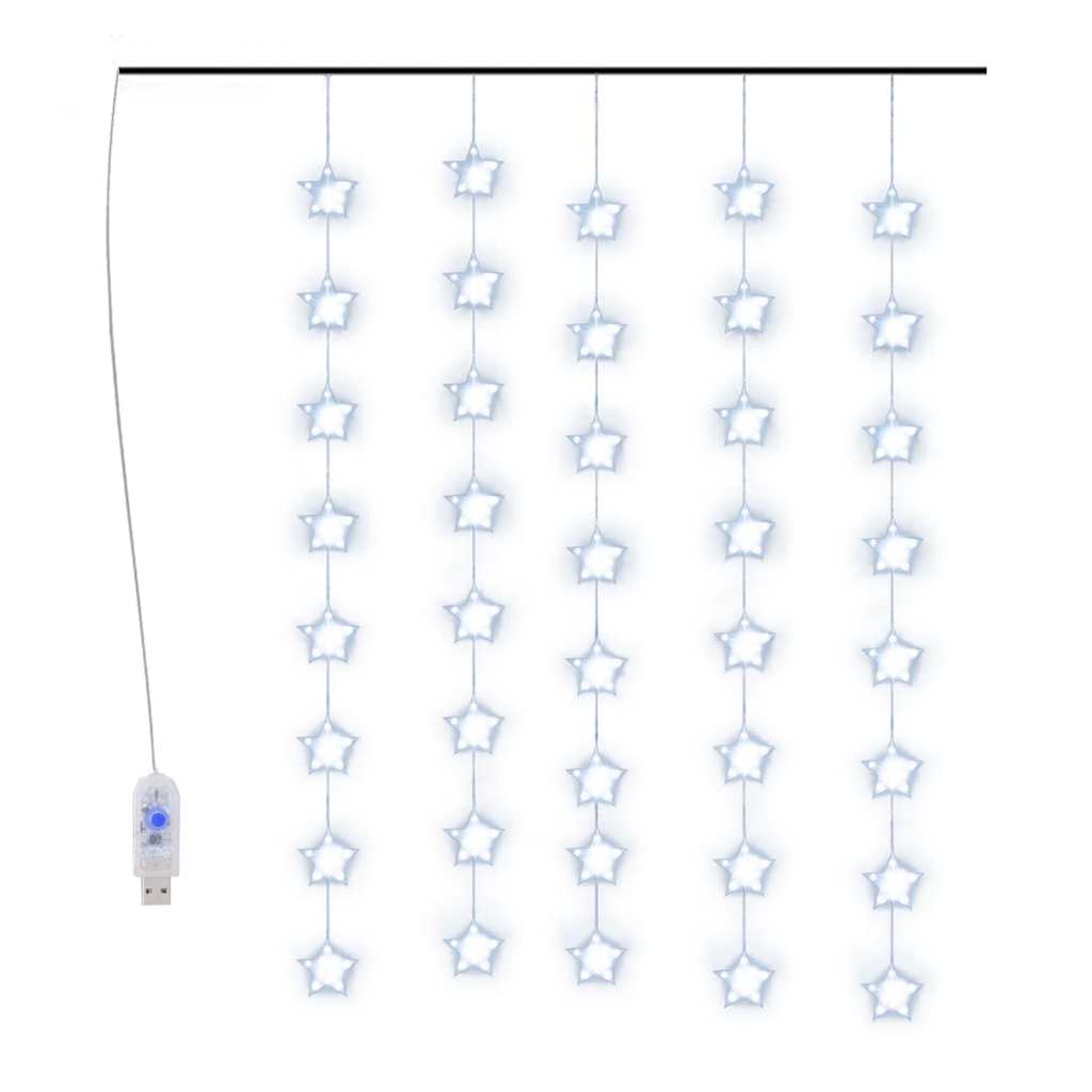 Luci Fatate a Stella a LED 200 LED Blu 8 Funzioni