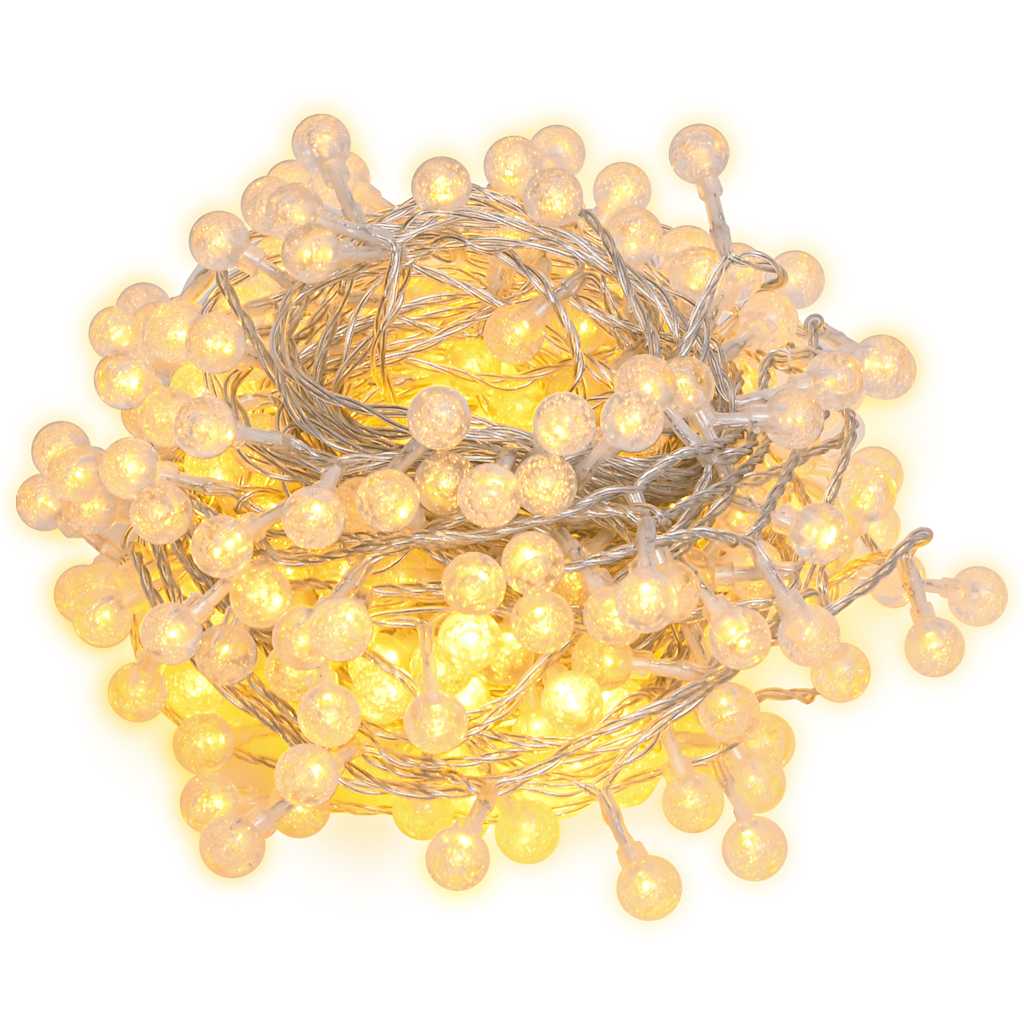 Filo di Luci Sferiche 20m 200 LED Bianco Caldo 8 Funzioni