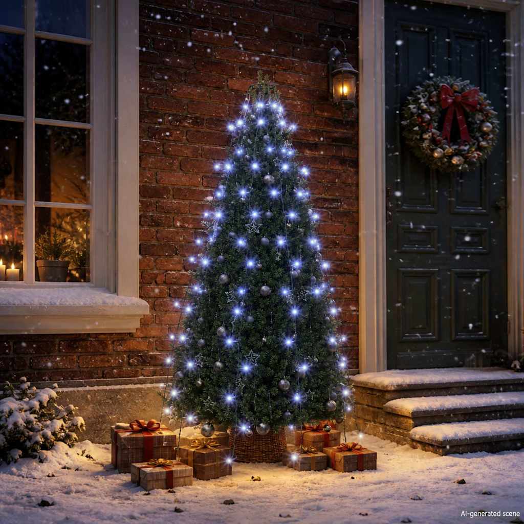 Rete di Luce per Albero di Natale 150 LED Blu 150 cm