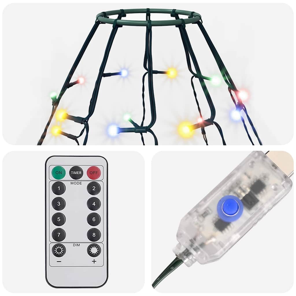 Rete di Luce per Albero di Natale 180 LED Multicolore 180 cm