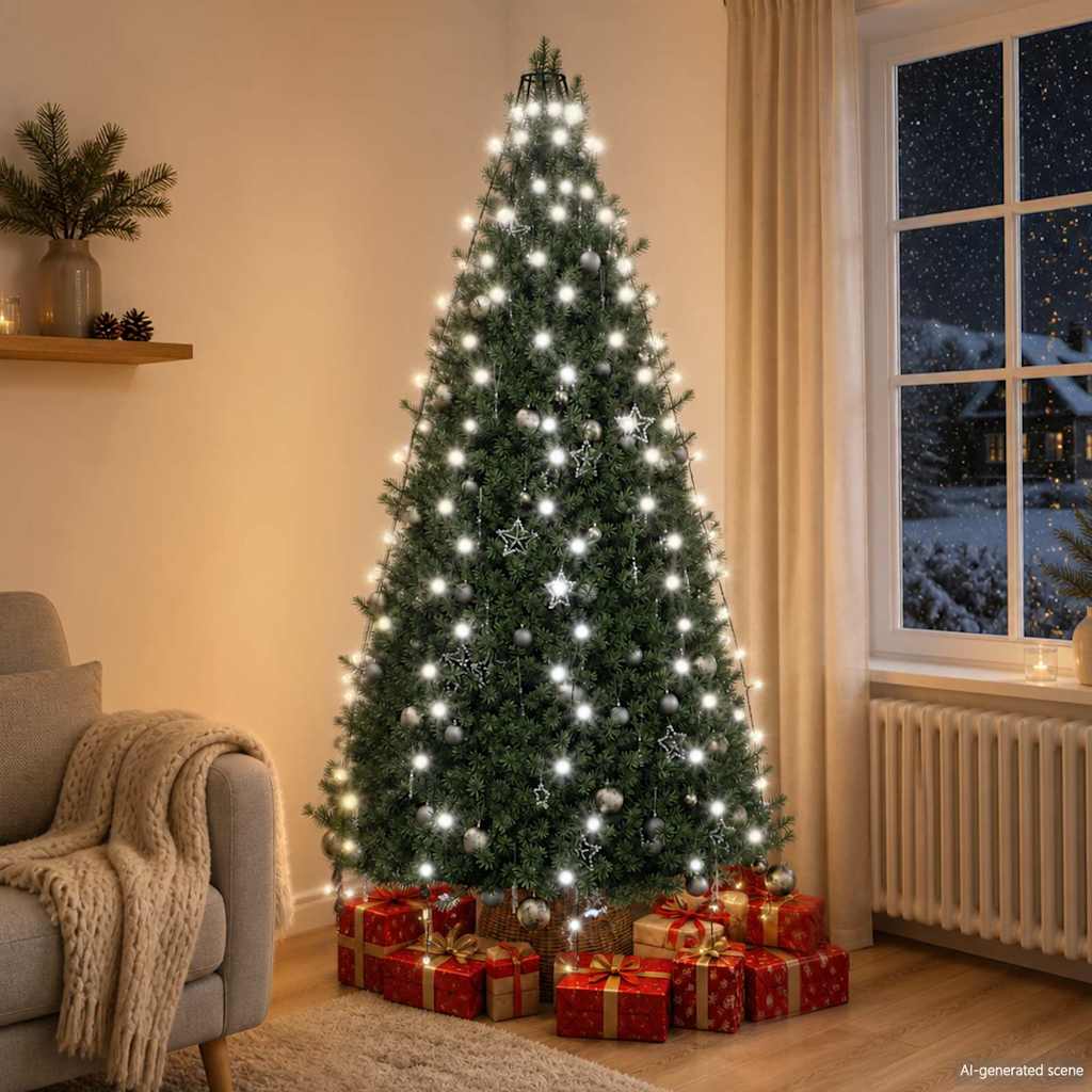 Rete di Luce per Albero di Natale 210 LED Bianco Freddo 210 cm