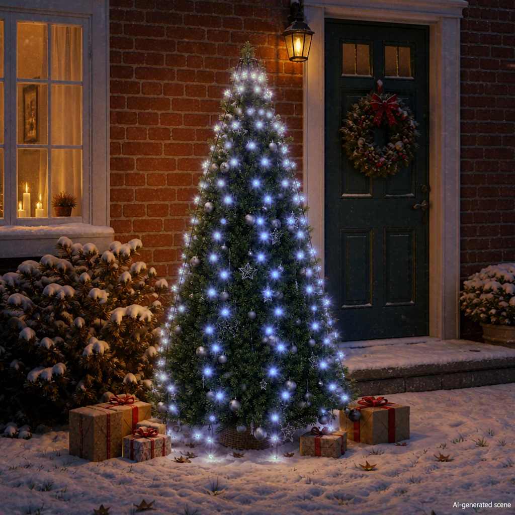 Rete di Luce per Albero di Natale 210 LED Blu 210 cm