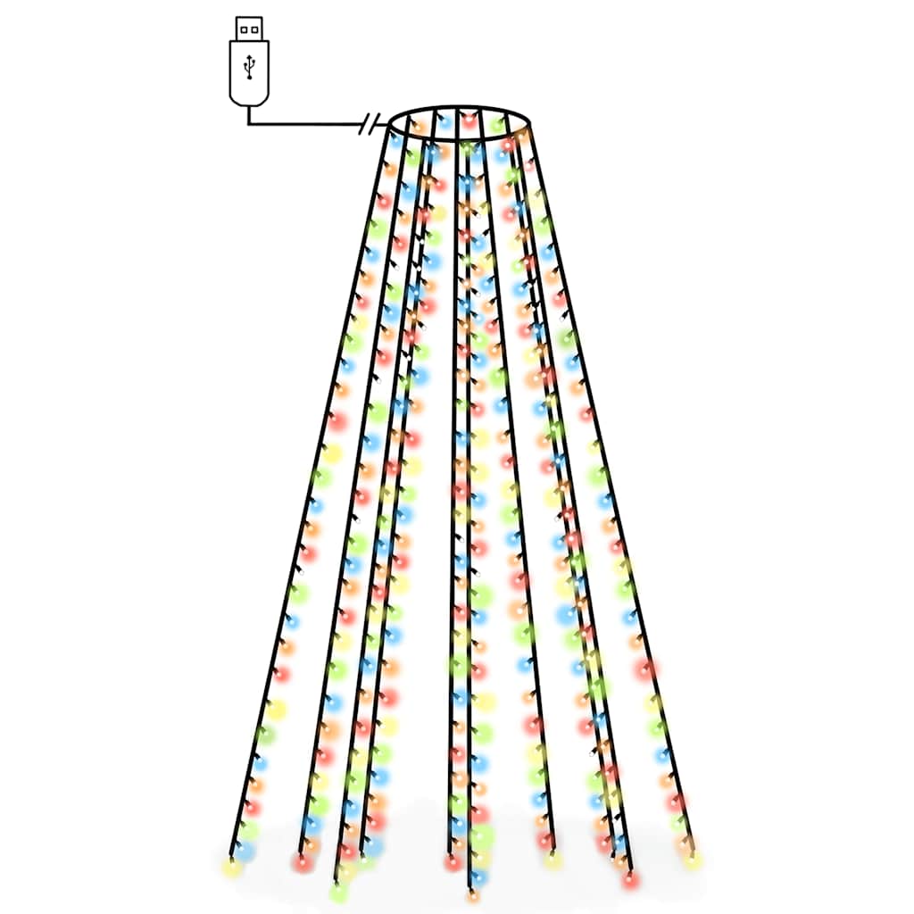 Rete di Luce per Albero di Natale 300 LED Multicolori 300 cm
