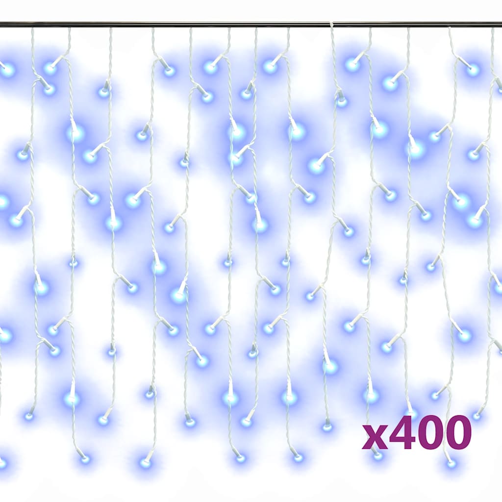 Luci a Ghiaccioli a LED 10 m 400 LED Blu 8 Funzioni