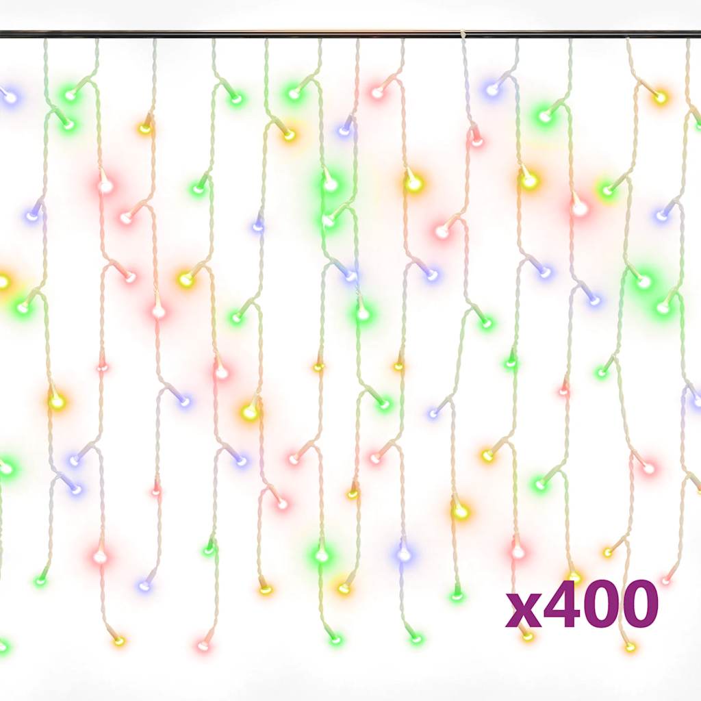 Luci a Ghiaccioli a LED 10 m 400 LED Colorati 8 Funzioni