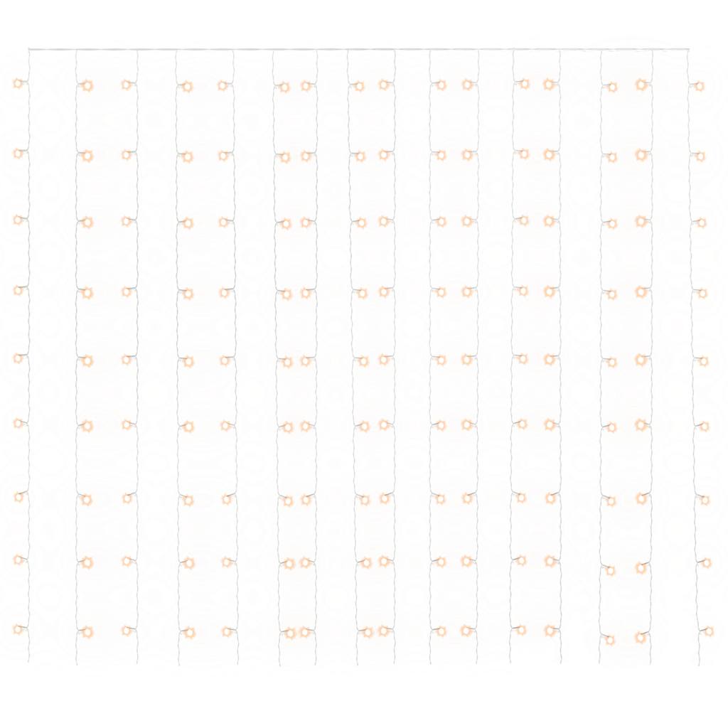 Tenda Luci a Ghiaccioli 3x3m 300 LED Bianco Caldo 8 Funzioni