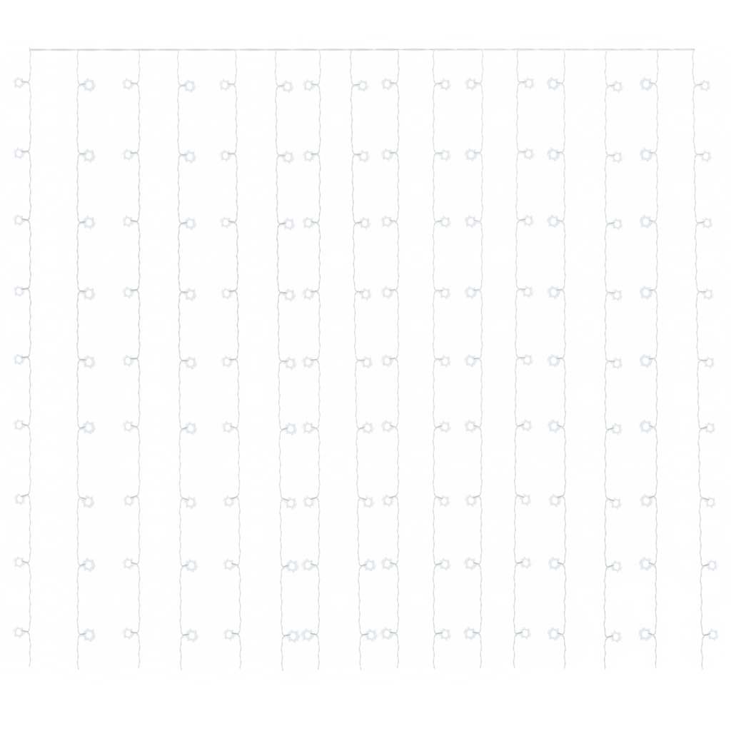Tenda Luci a Ghiaccioli 3x3m 300 LED Bianco Freddo 8 Funzioni