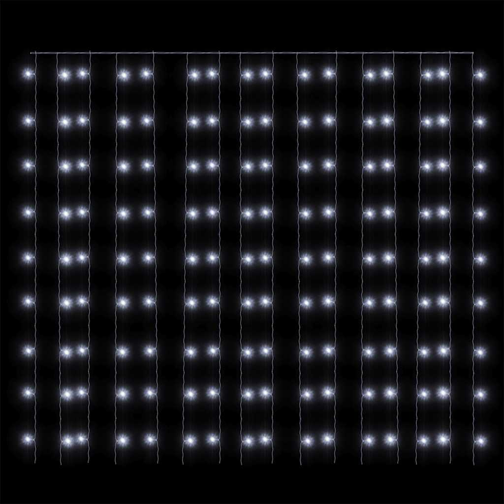 Tenda Luci a Ghiaccioli 3x3m 300 LED Bianco Freddo 8 Funzioni