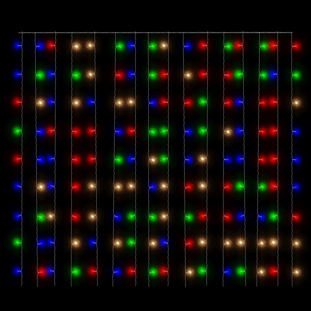 Tenda Luci a Ghiaccioli 3x3m 300 LED Colorati 8 Funzioni