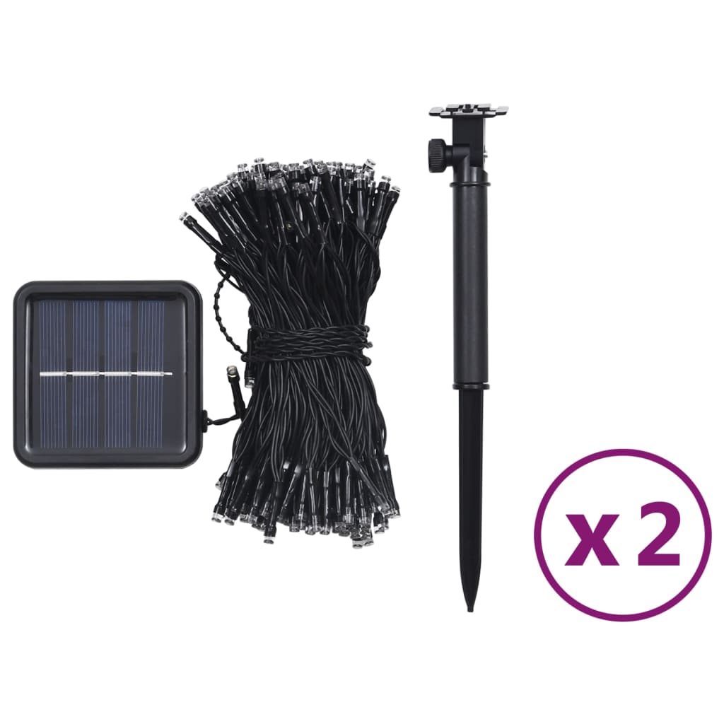 Luci Solari Fatate 2 pz 2x200 LED Blu Interni Esterni