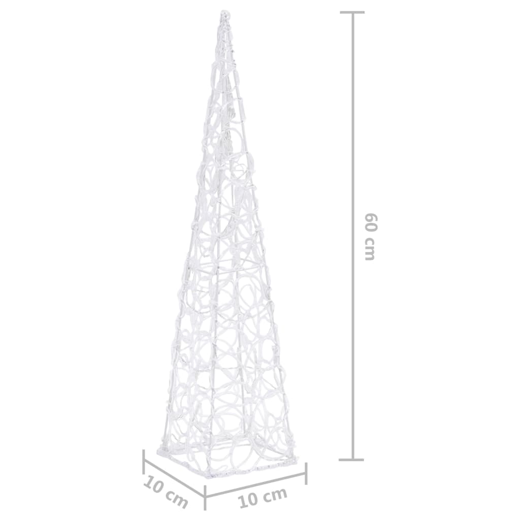 Cono di Luce LED Acrilico Decorativo Bianco Freddo 60 cm