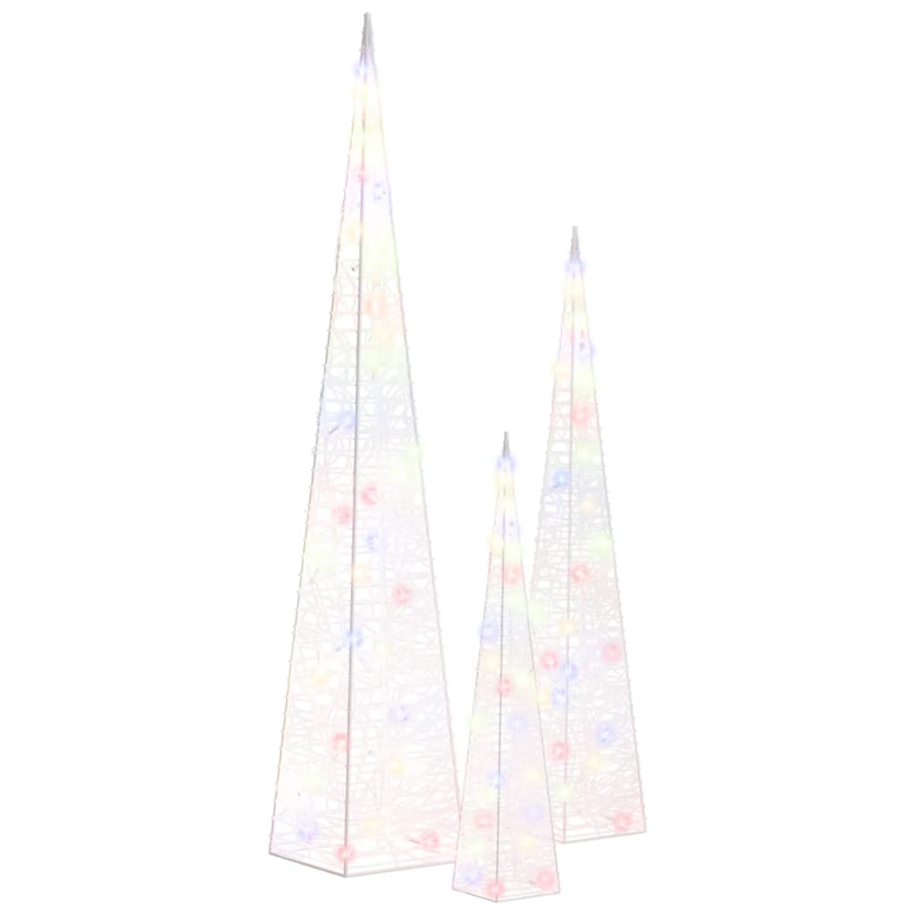 Set di Coni di Luce a LED Decorativi Multicolori 30/45/60 cm