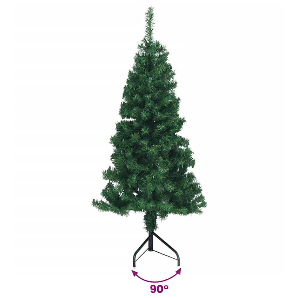 Albero di Natale Artificiale ad Angolo con Supporto Verde 150 cm PVC