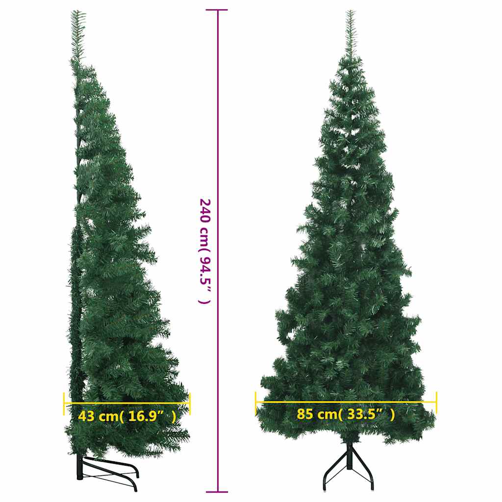 Albero di Natale per Angolo con Supporto Verde 240 cm in PVC