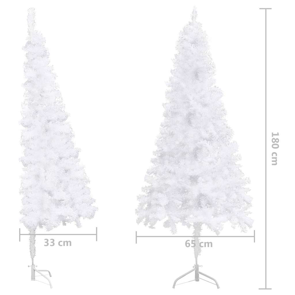 Albero di Natale Artificiale ad Angolo Bianco 180 cm PVC