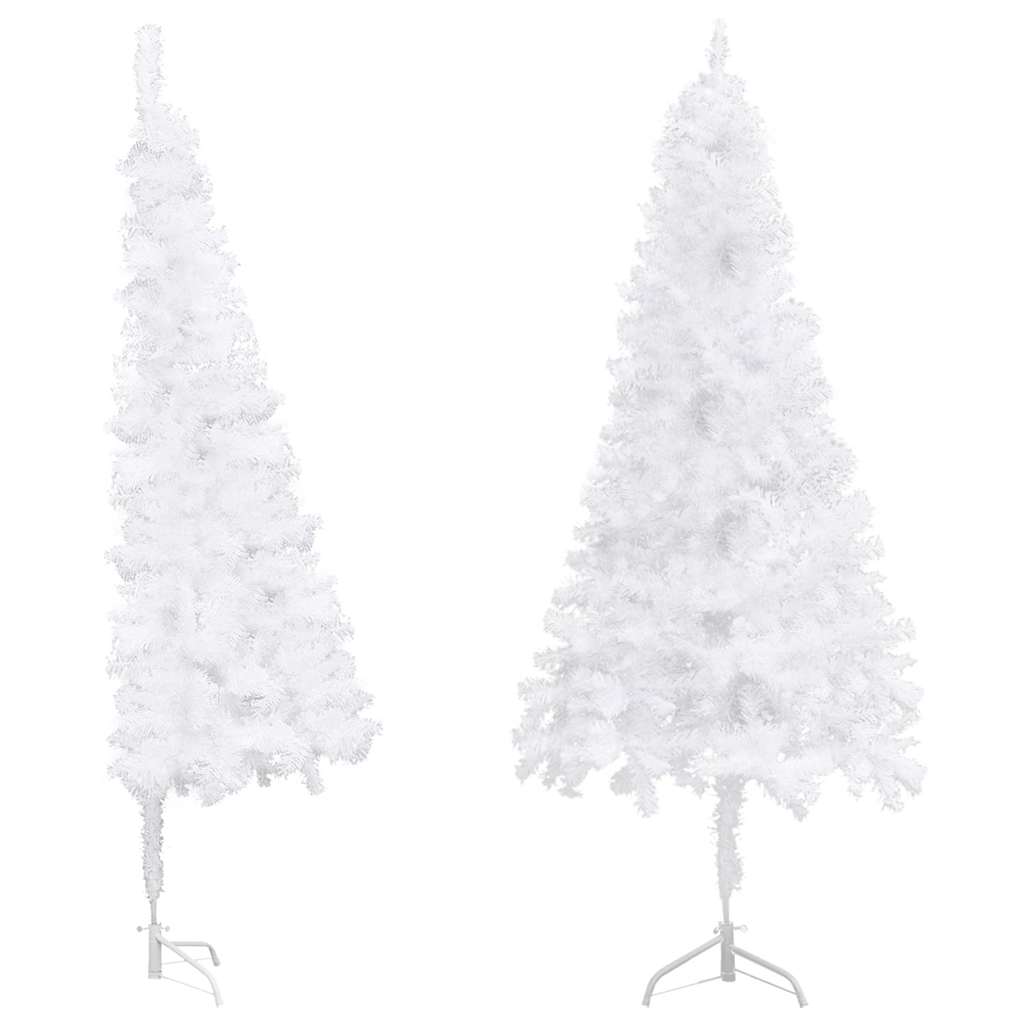 Albero di Natale Artificiale ad Angolo Bianco 210 cm PVC