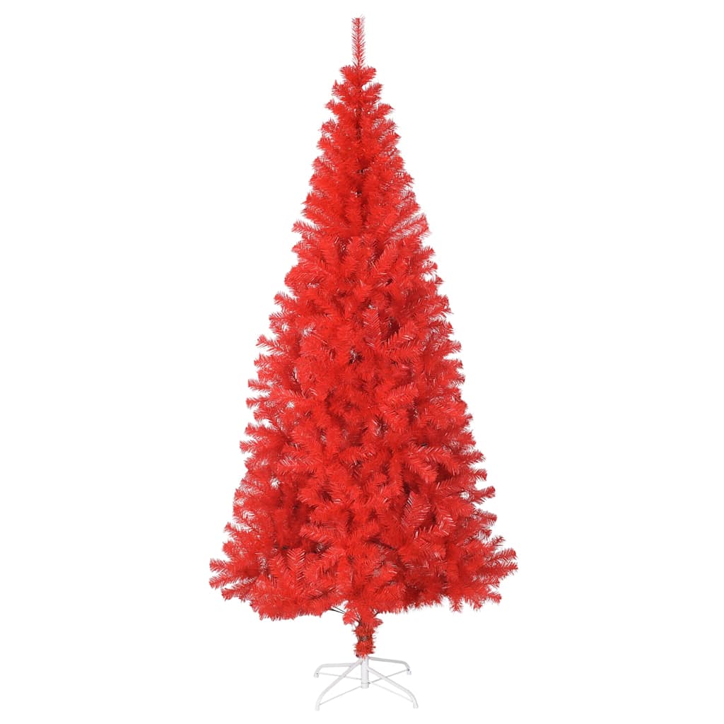Albero di Natale Artificiale con Base Rosso 240 cm PVC
