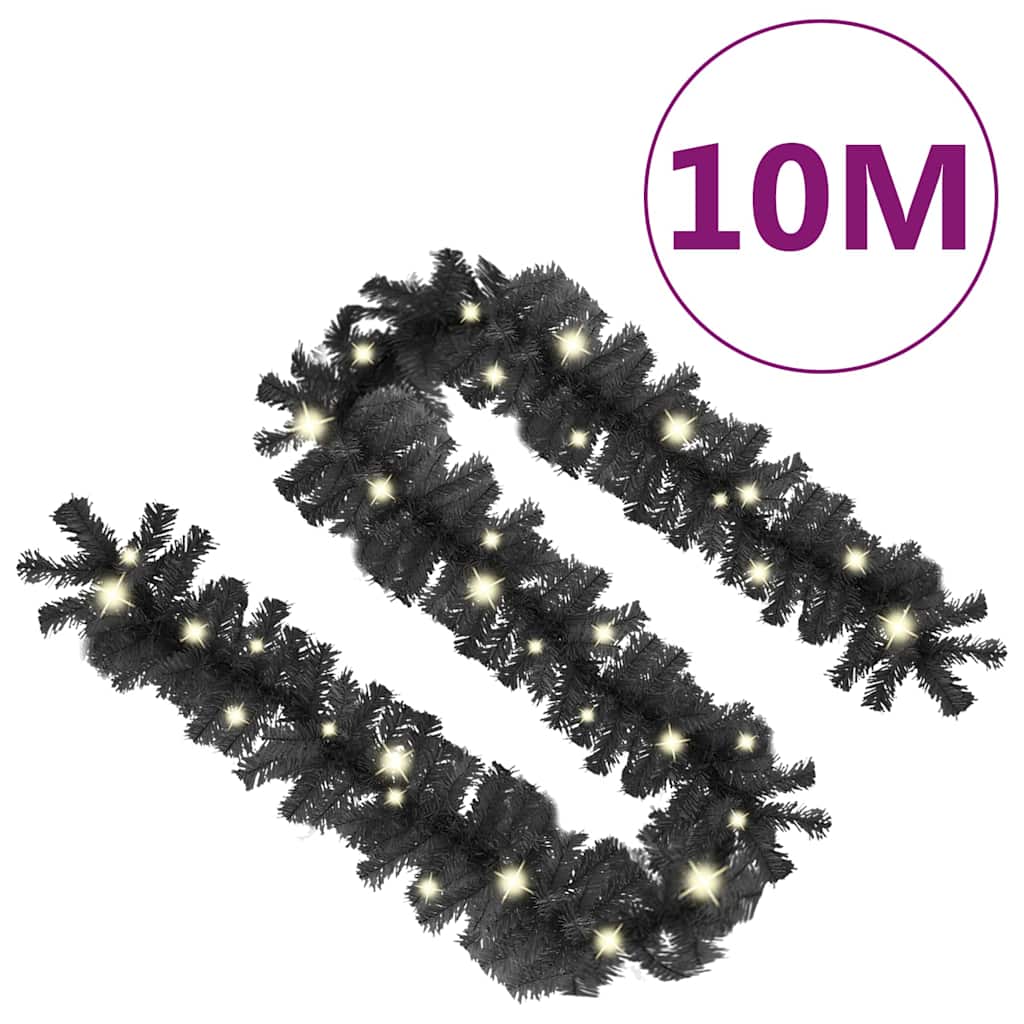 Ghirlanda Natalizia con Luci a LED 10 m Nera
