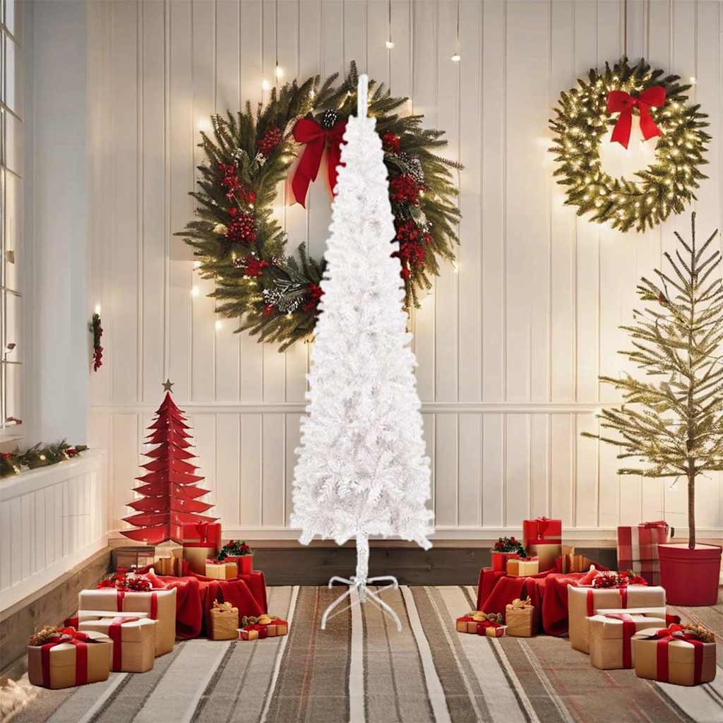 Albero di Natale Sottile Bianco 180 cm