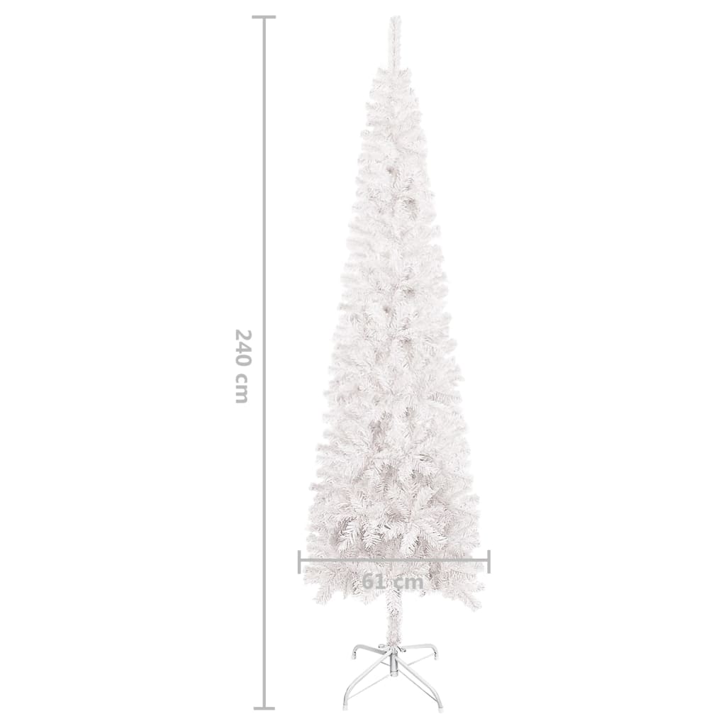 Albero di Natale Sottile Bianco 240 cm