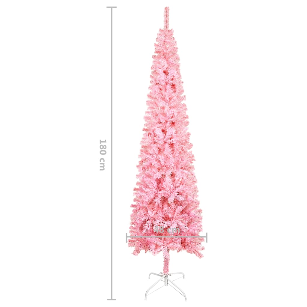 Albero di Natale Sottile Rosa 180 cm