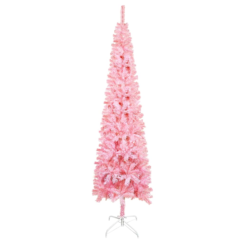Albero di Natale Sottile Rosa 210 cm