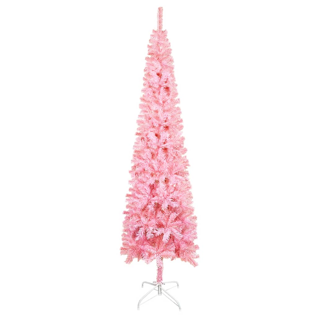 Albero di Natale Sottile Rosa 240 cm