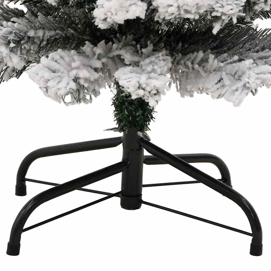 Albero di Natale Sottile con Neve Fioccata Verde 120 cm PVC