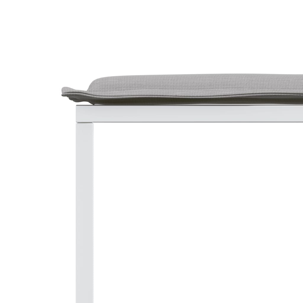 Set da Pranzo da Giardino 11 pz con Cuscini Bianco in Textilene