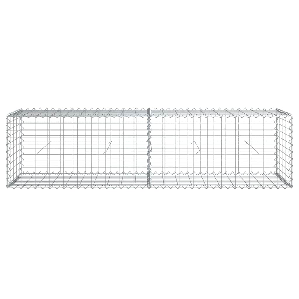 Cesto Gabbione con Copertura 200x50x50 cm Ferro Zincato