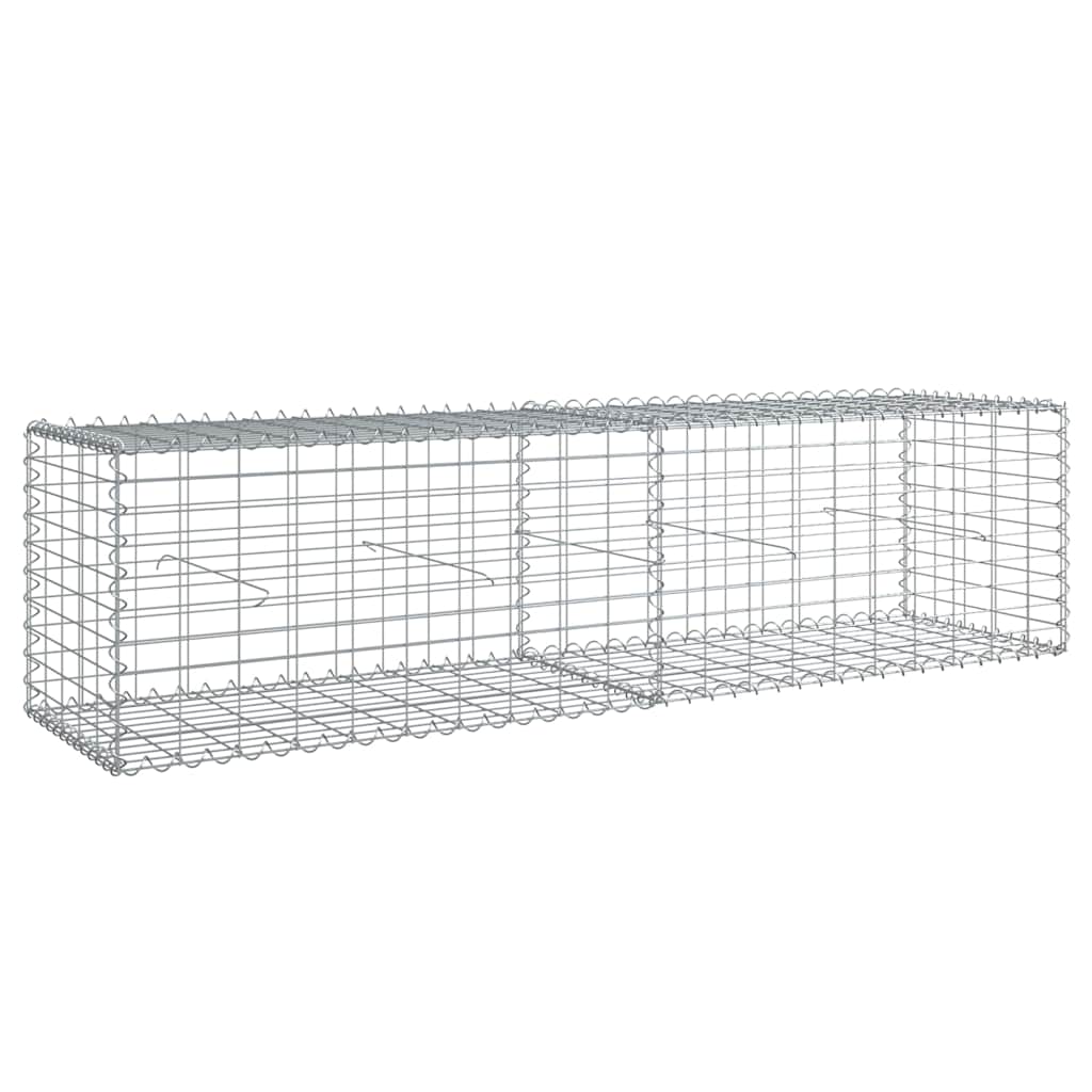 Cesto Gabbione con Copertura 200x50x50 cm Ferro Zincato