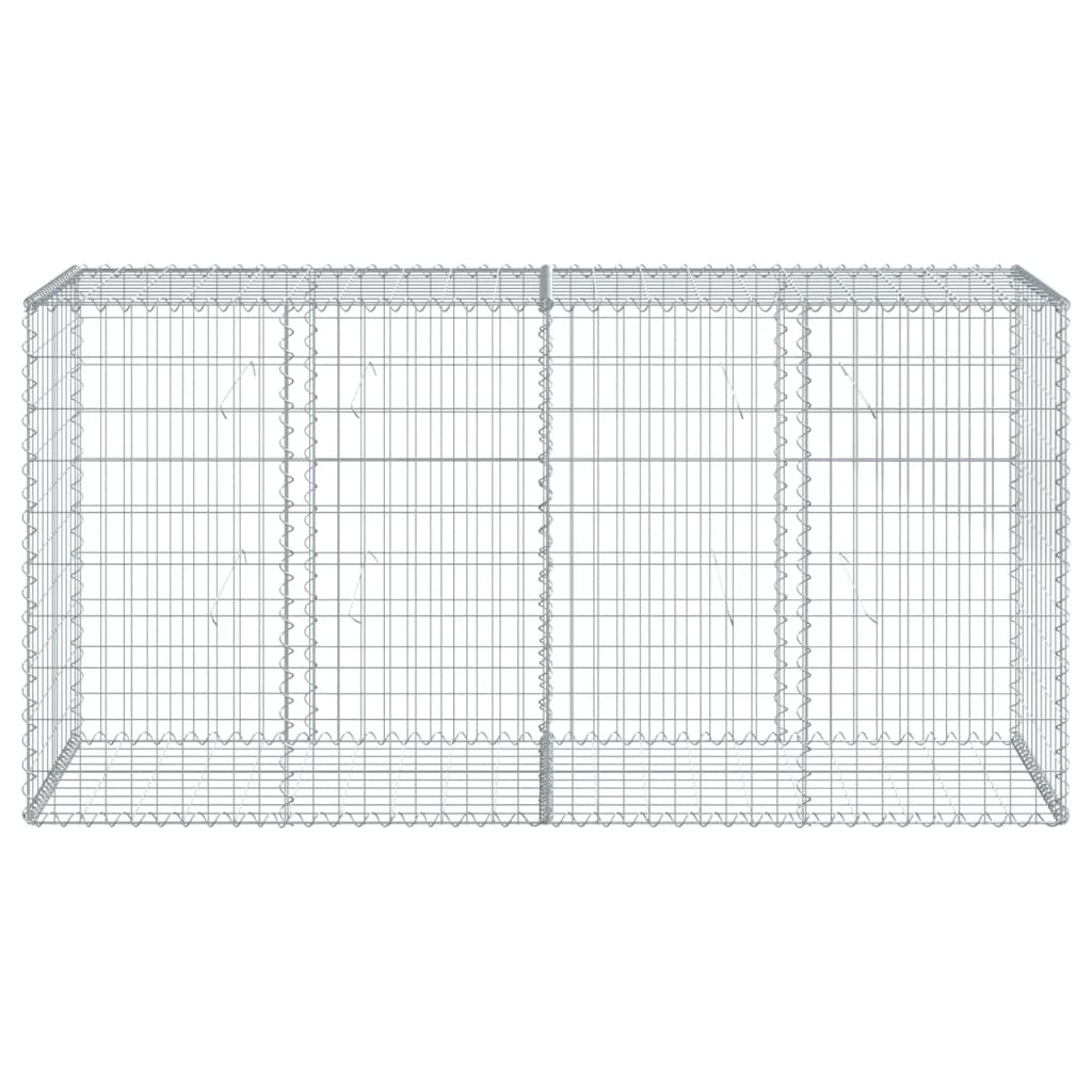 Cesto Gabbione con Copertura 200x50x100 cm in Ferro Zincato