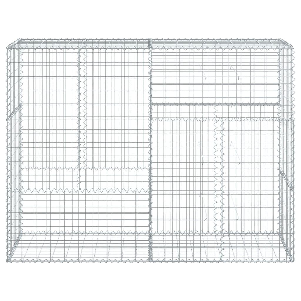 Cesto Gabbione con Copertura 200x50x150 cm in Ferro Zincato