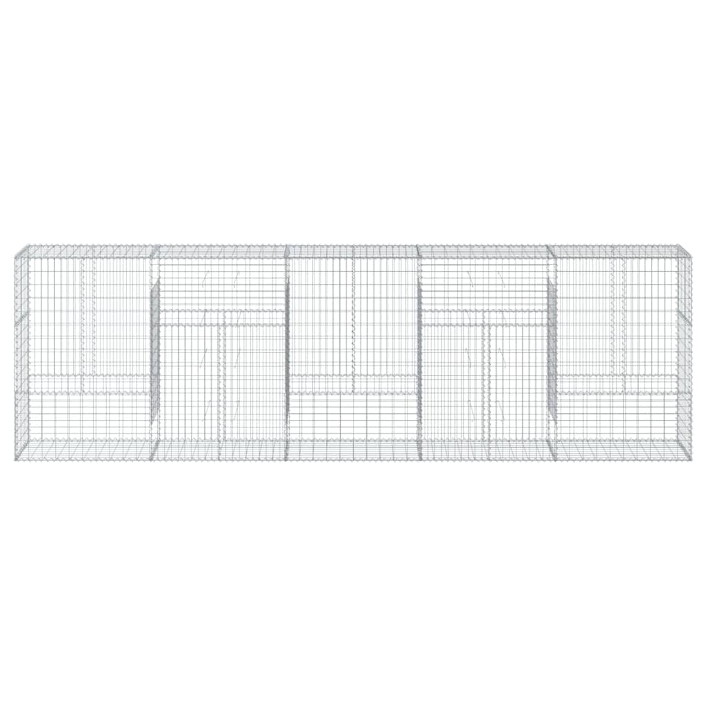 Cesto Gabbione con Copertura 500x50x150 cm in Ferro Zincato