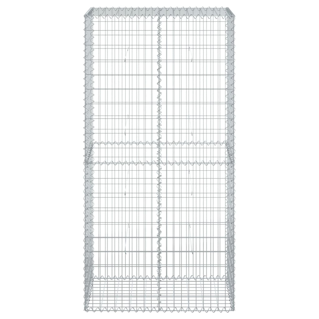 Cesto Gabbione con Copertura 100x50x200 cm in Ferro Zincato