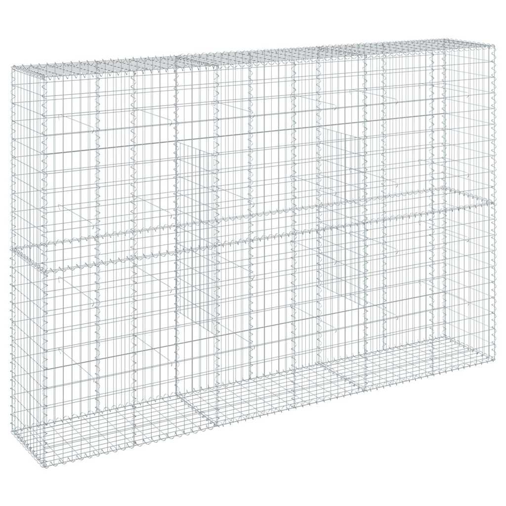 Cesto Gabbione con Copertura 300x50x200 cm in Ferro Zincato