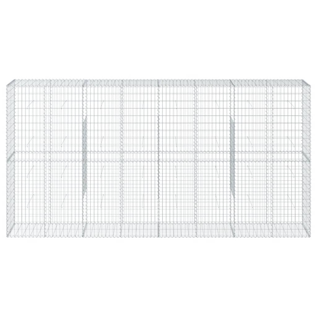 Cesto Gabbione con Copertura 400x50x200 cm in Ferro Zincato
