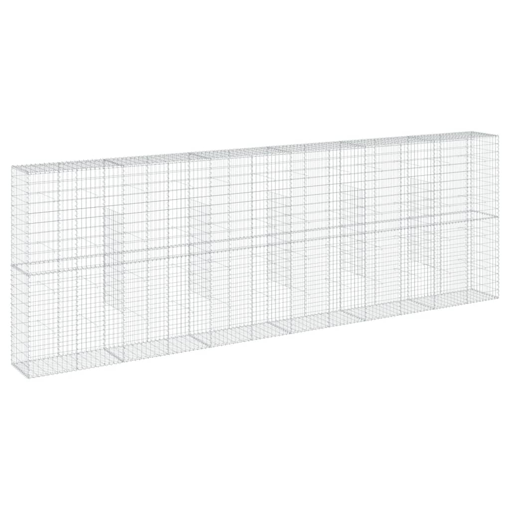 Cesto Gabbione con Copertura 600x50x200 cm in Ferro Zincato