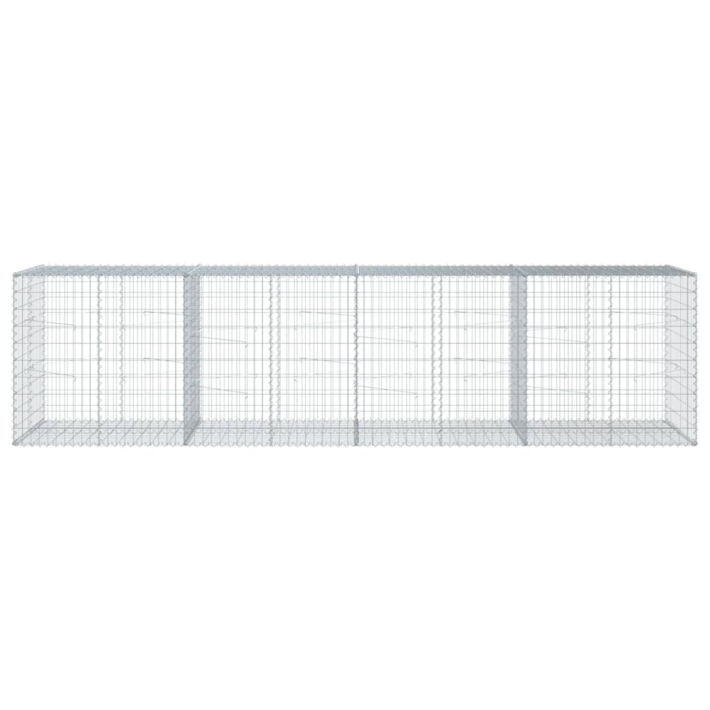 Cesto Gabbione con Copertura 400x100x100 cm in Ferro Zincato