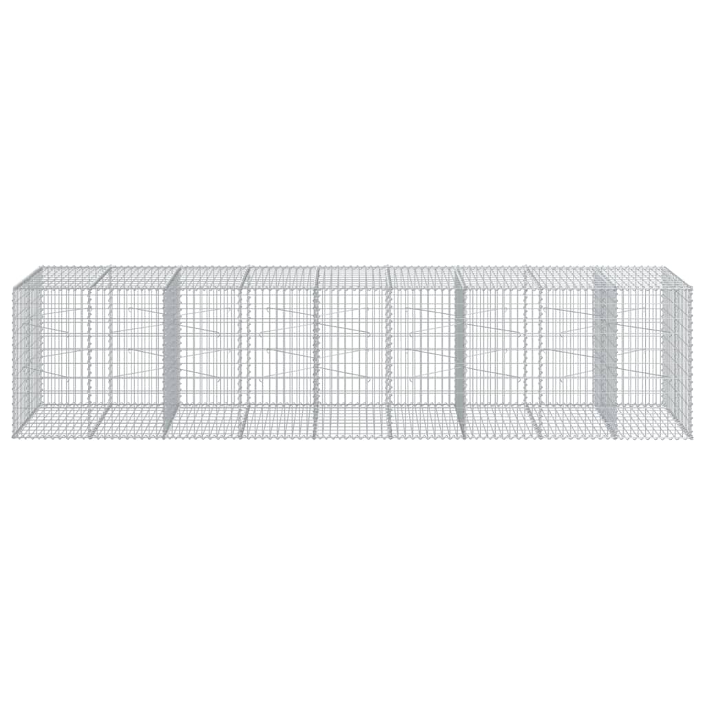 Cesto Gabbione con Copertura 450x100x100 cm in Ferro Zincato
