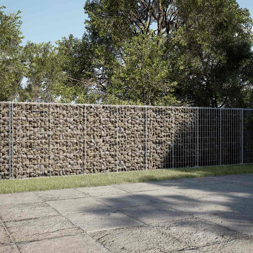 Cesto Gabbione con Copertura 650x100x100 cm in Ferro Zincato