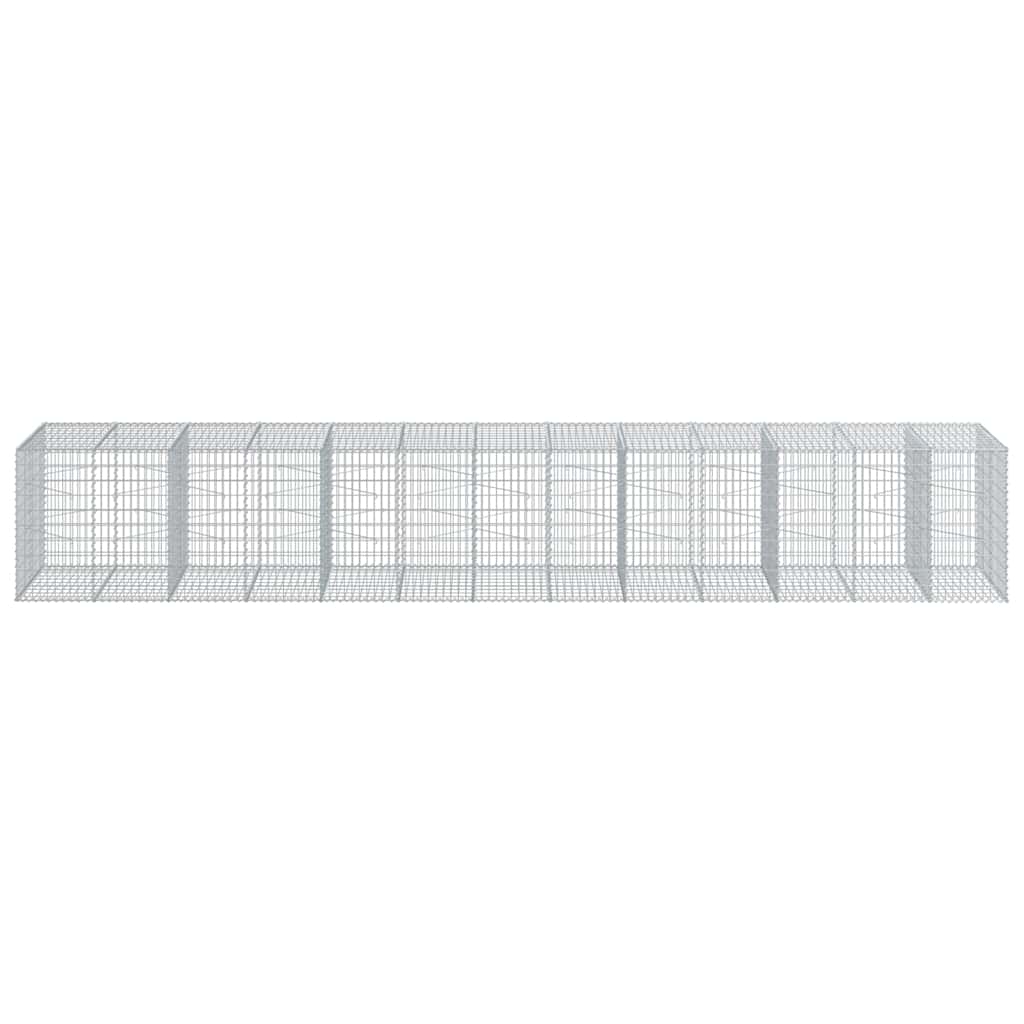 Cesto Gabbione con Copertura 650x100x100 cm in Ferro Zincato