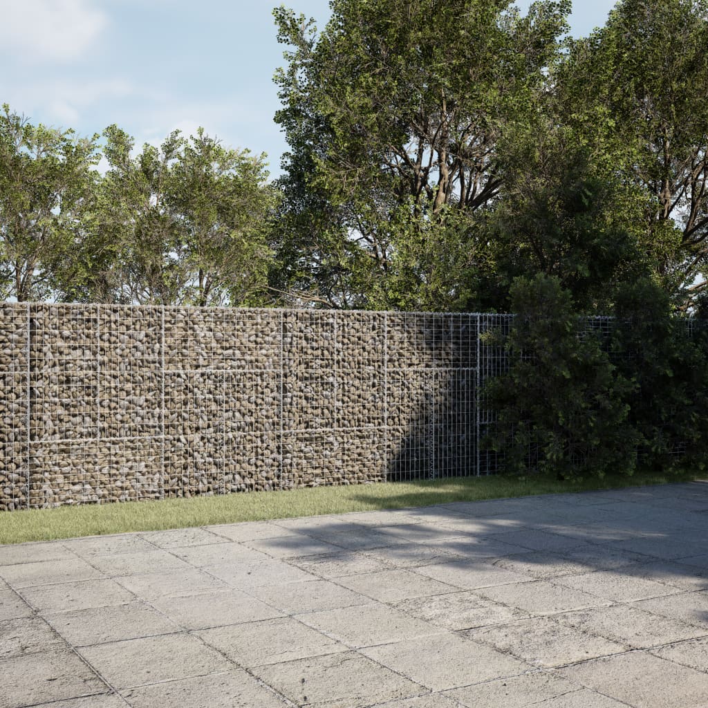 Gabbione da Giardino 400x100x150 cm in Filo d'Acciaio Argento