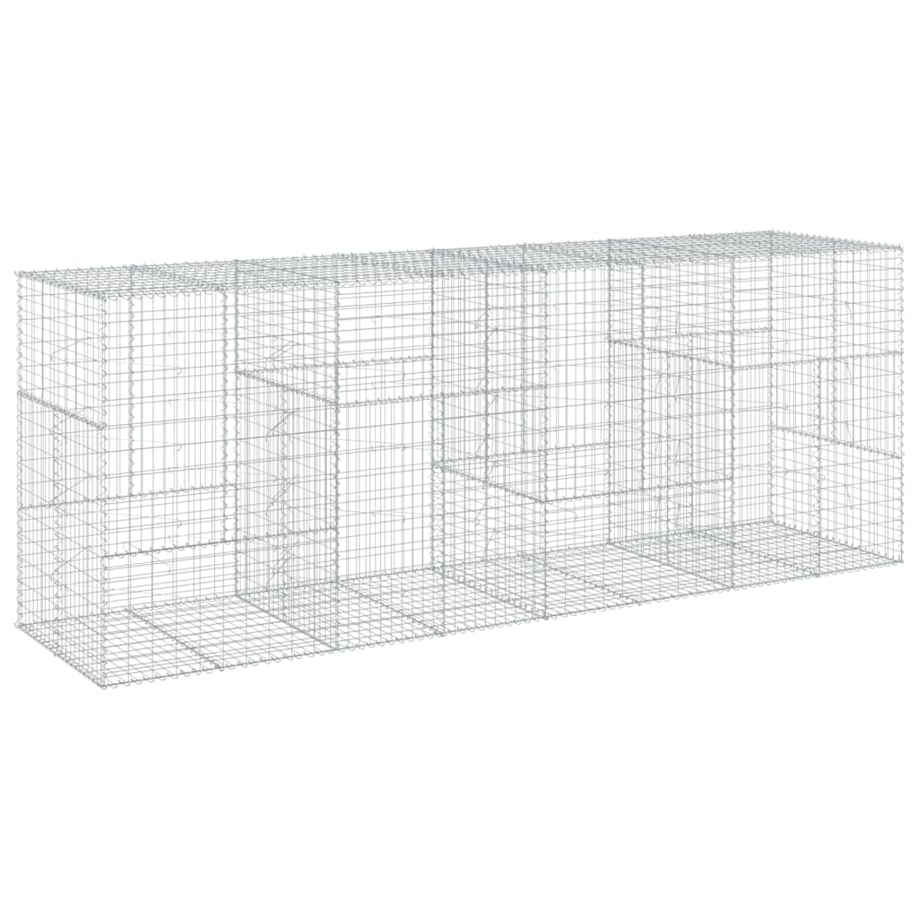 Gabbione da Giardino 400x100x150 cm in Filo d'Acciaio Argento