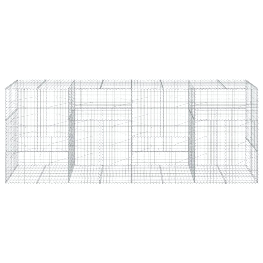 Gabbione da Giardino 400x100x150 cm in Filo d'Acciaio Argento