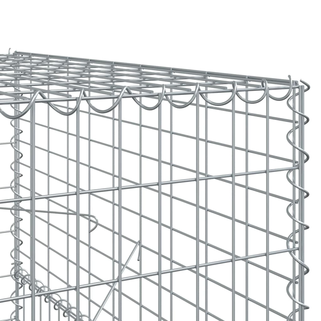 Gabbione da Giardino 400x100x150 cm in Filo d'Acciaio Argento