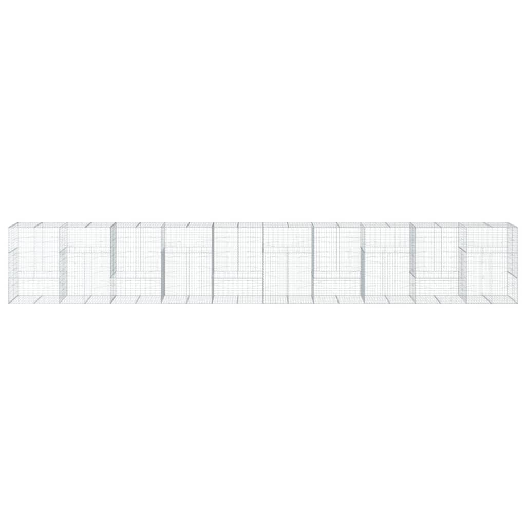 Cesto Gabbione con Copertura 1000x100x150 cm in Ferro Zincato