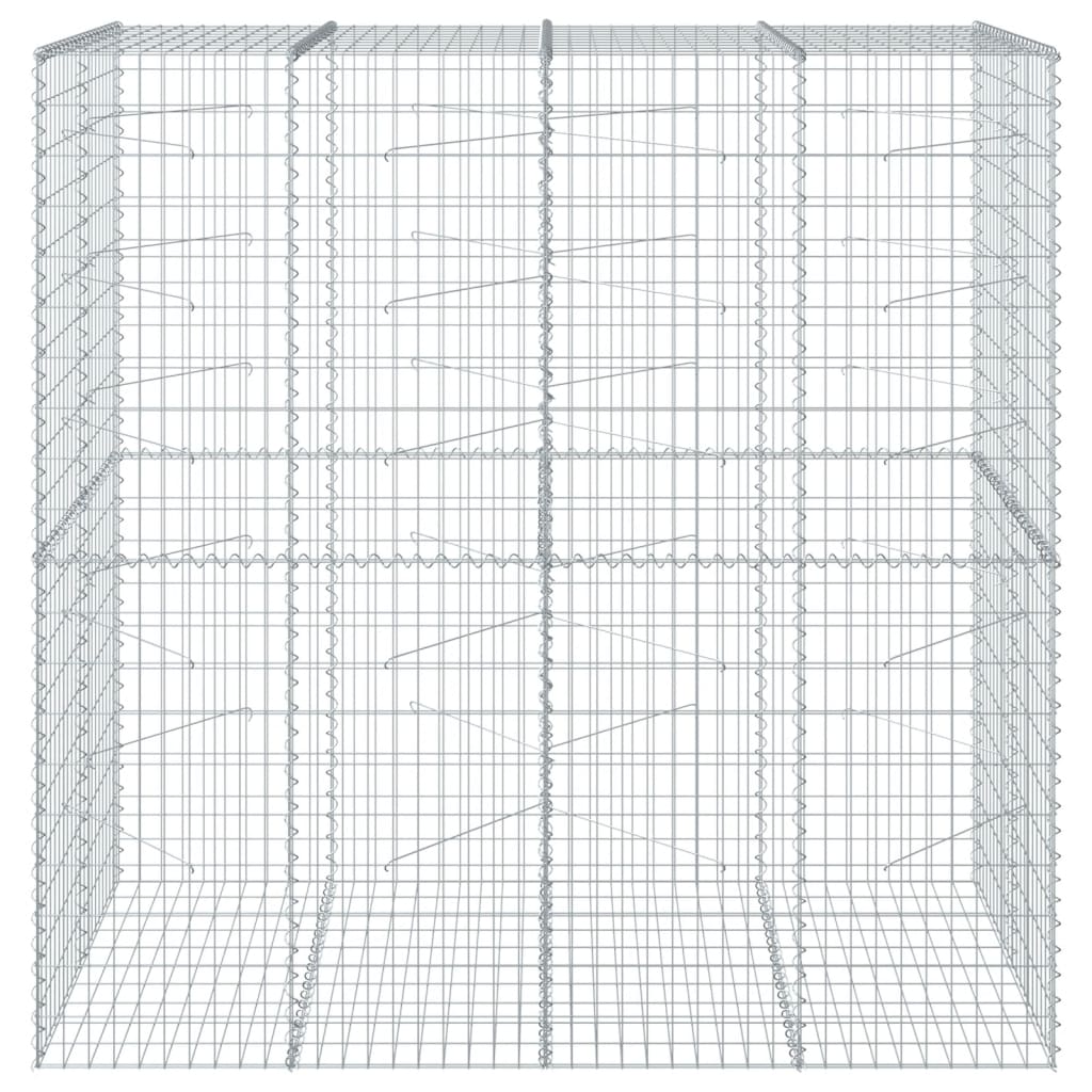Cesto Gabbione con Copertura 200x100x200 cm in Ferro Zincato