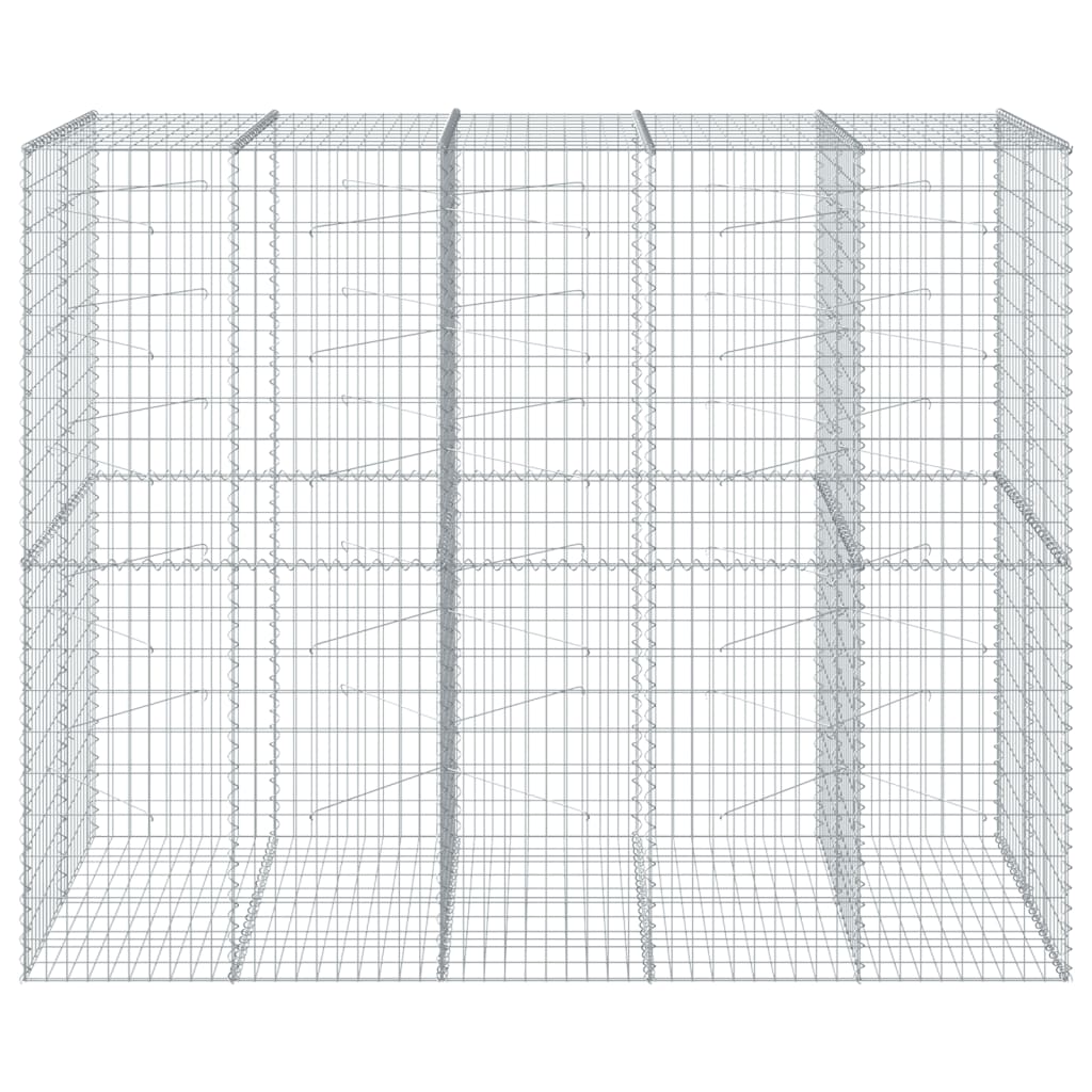 Cesto Gabbione con Copertura 250x100x200 cm in Ferro Zincato
