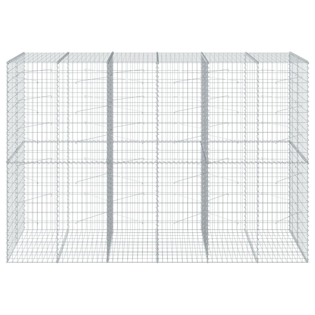 Cesto Gabbione con Copertura 300x100x200 cm in Ferro Zincato